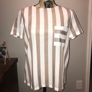 Zara basic chiffon striped top